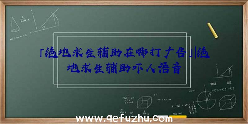 「绝地求生辅助在哪打广告」|绝地求生辅助吓人语音